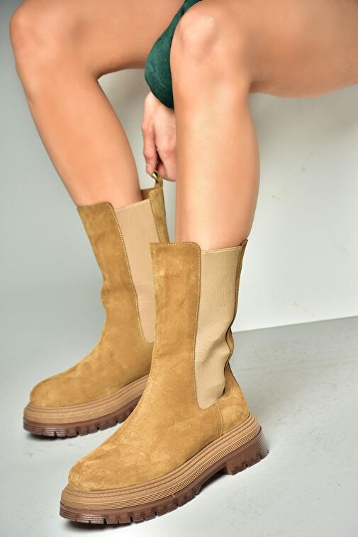 R555268002 Taba Hakiki Deri Süet Kadın Bot - Görsel 4