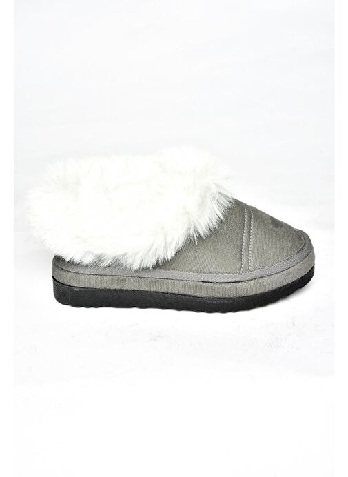 R824667202 Gri/Siyah Süet Peluş Kadın Ayakkabı - Görsel 5