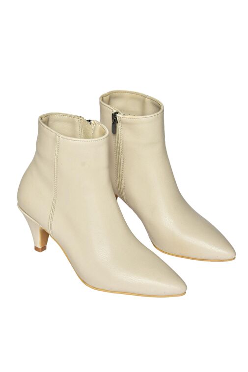 R404710009 Bej Alçak Topuklu Kadın Bot - Görsel 6