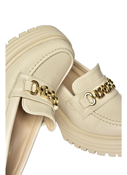 R996056009 Bej Kalın Topuklu Kadın Ayakkabı - Görsel 9