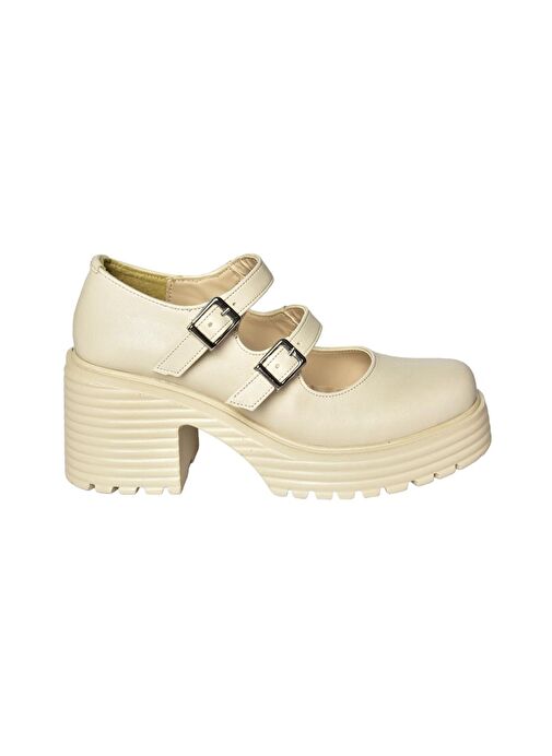 Fox Shoes Bej Kadın Topuklu Ayakkabı 11803 - Görsel 6