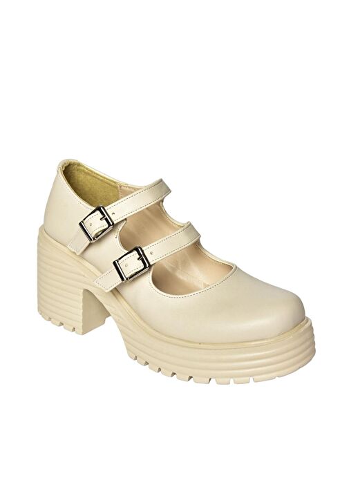 Fox Shoes Bej Kadın Topuklu Ayakkabı 11803 - Görsel 7