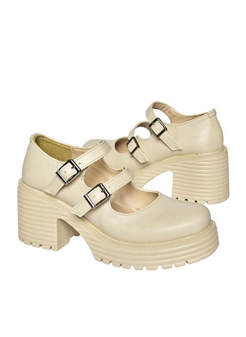 Fox Shoes Bej Kadın Topuklu Ayakkabı 11803 - Görsel 8