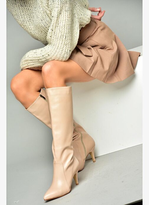 R372453009 Ten İnce Topuklu Kadın Çizme - Görsel 8