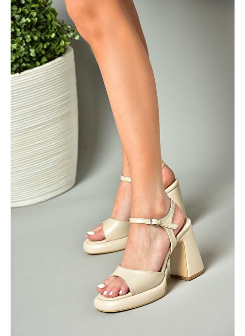 S569012809 Ten Kalın Topuklu Kadın Ayakkabı - Görsel 6