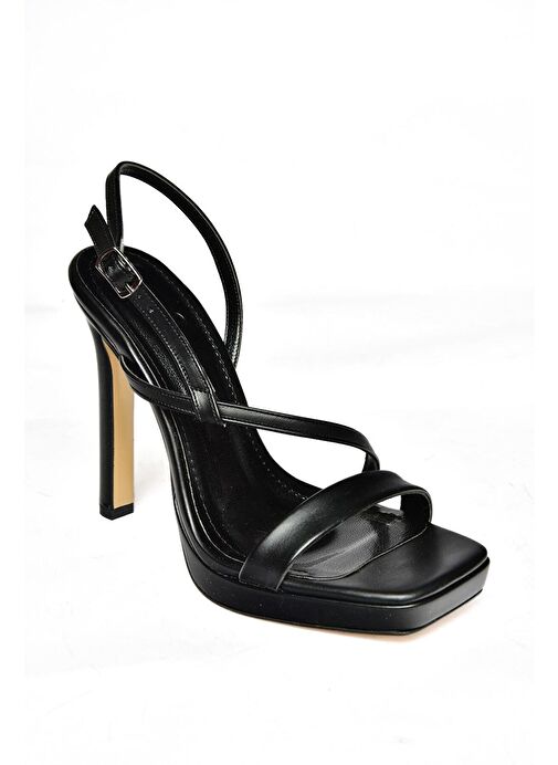 S569616609 Siyah Yüksek Topuklu Kadın Abiye Ayakkabı - Görsel 9