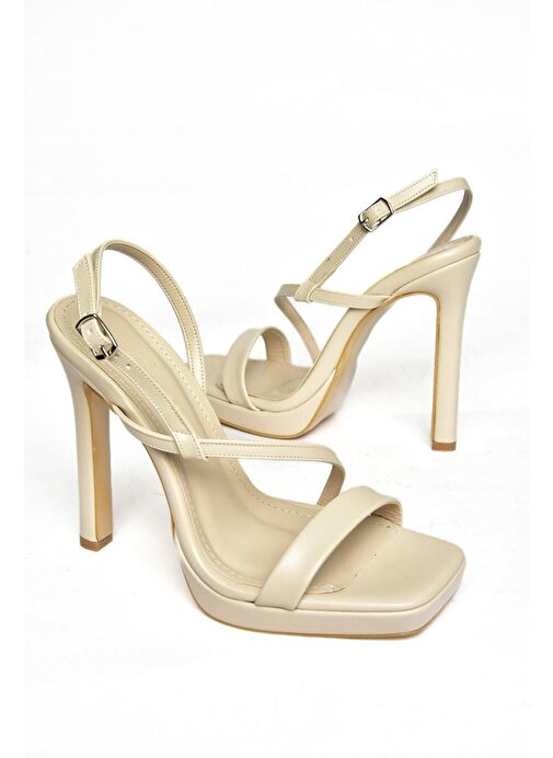 S569616609 Ten Yüksek Topuklu Kadın Abiye Ayakkabı - Görsel 7