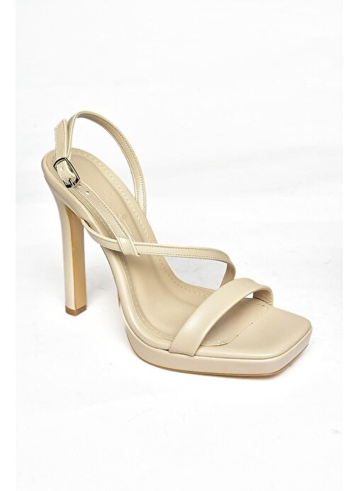 S569616609 Ten Yüksek Topuklu Kadın Abiye Ayakkabı - Görsel 9