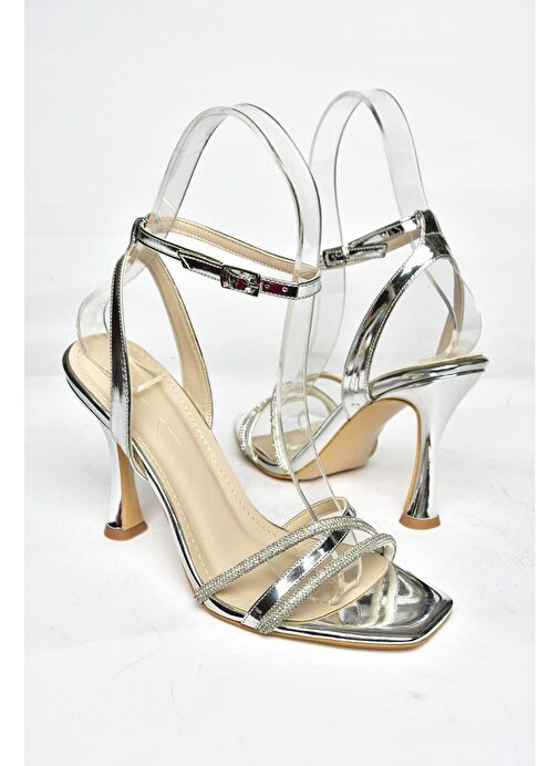 S569812534 Gümüş Ayna Kadın Abiye Ayakkabı - Görsel 7