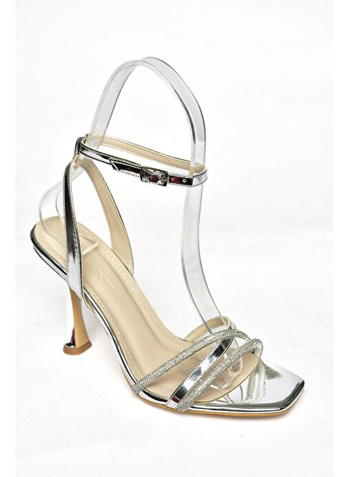 S569812534 Gümüş Ayna Kadın Abiye Ayakkabı - Görsel 9