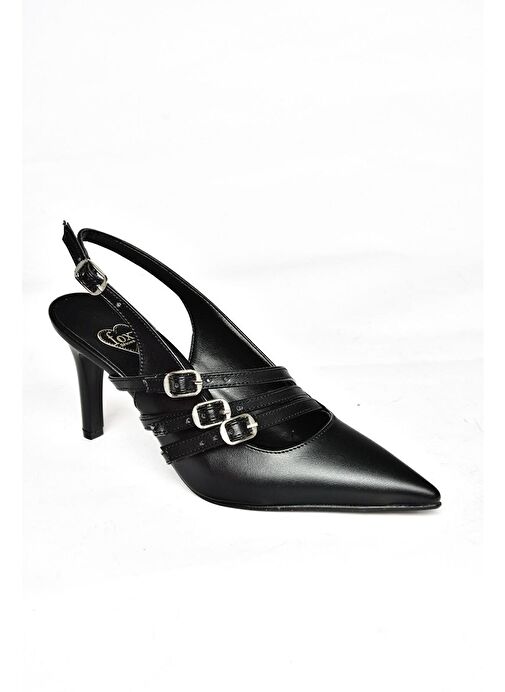 R654218309 Siyah İnce Topuklu Kadın Ayakkabı - Görsel 9