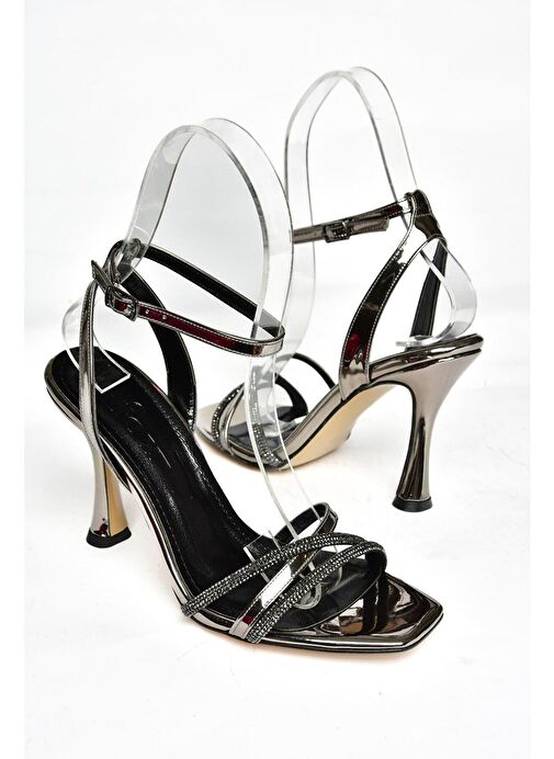 S569812534 Platin Ayna Kadın Abiye Ayakkabı - Görsel 7