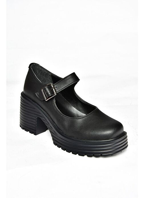 R996053009 Siyah Kalın Topuklu Kadın Ayakkabı - Görsel 6