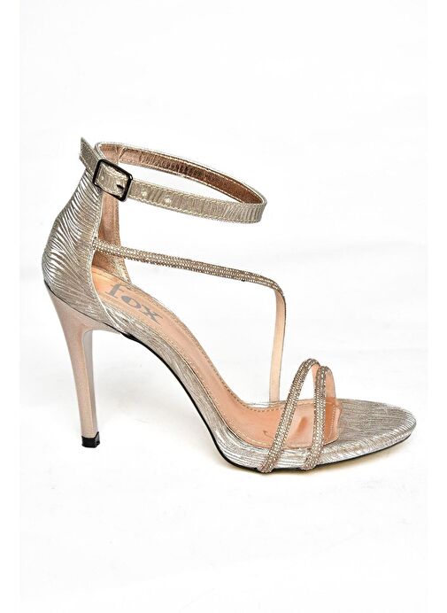 Fox Shoes Bronz Kadın Deri - Kumaş Abiye Ayakkabı 11920 - Görsel 5