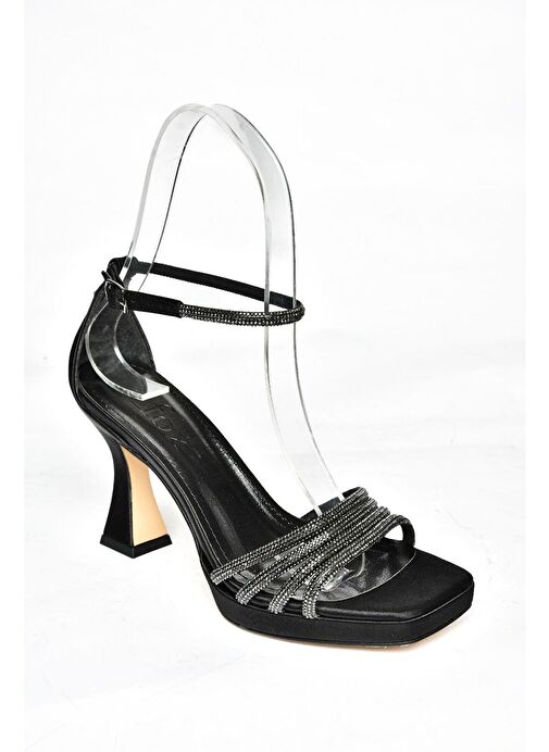 Fox Shoes Siyah Kadın Kumaş Platform Topuklu Ayakkabı 11880 - Görsel 8