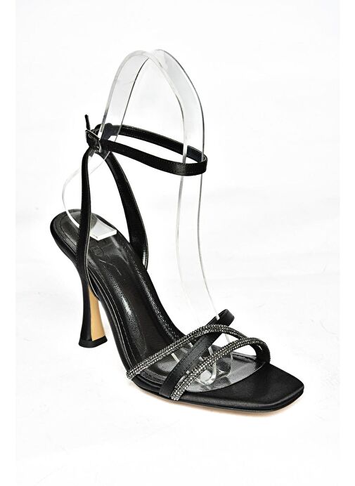 S569812504 Siyah Kumaş Kadın Abiye Ayakkabı - Görsel 8