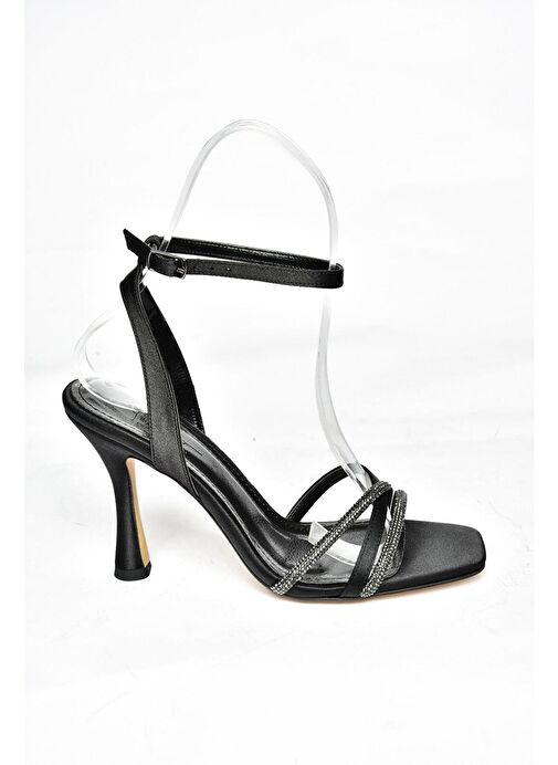 S569812504 Siyah Kumaş Kadın Abiye Ayakkabı - Görsel 9