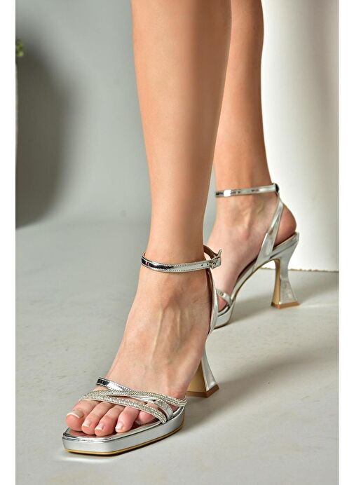 Fox Shoes Gümüş Kadın Abiye Ayakkabı 11878 - Görsel 5