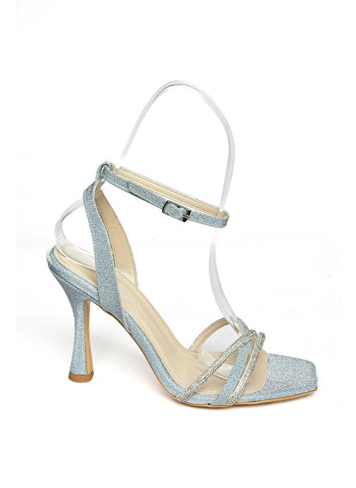 Fox Shoes Mavi Kadın Deri - Kumaş Abiye Ayakkabı 11895 - Görsel 8