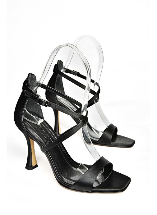 S569815404 Siyah Kumaş Kadın Abiye Ayakkabı - Görsel 7