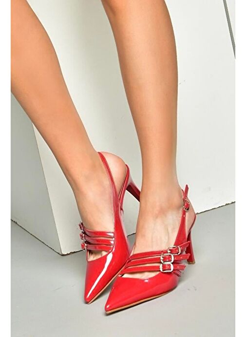 Fox Shoes Kırmızı Kadın Rugan Topuklu Ayakkabı 11911 - Görsel 2