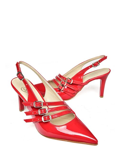 Fox Shoes Kırmızı Kadın Rugan Topuklu Ayakkabı 11911 - Görsel 9