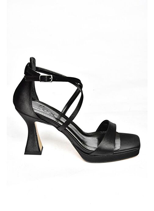 S569315404 Siyah Kumaş Kalın Topuklu Ayakkabı - Görsel 8