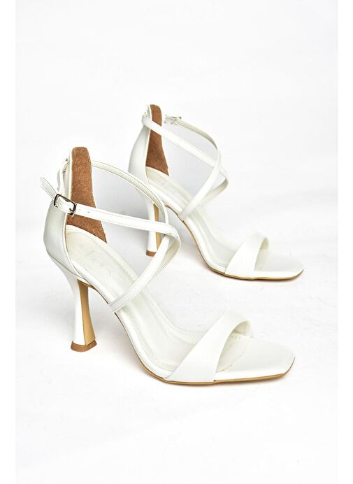 S569815409 Beyaz Kadın Abiye Ayakkabı - Görsel 7