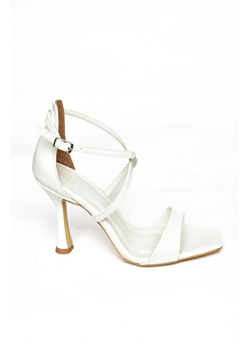 S569815409 Beyaz Kadın Abiye Ayakkabı - Görsel 8