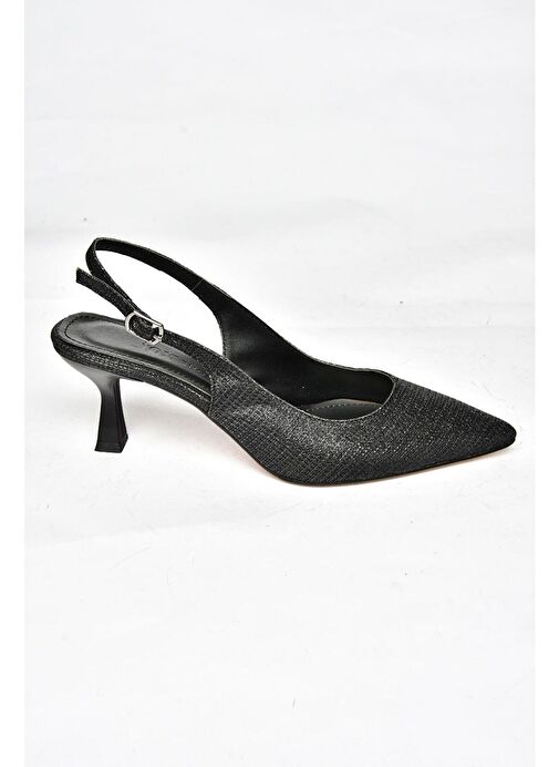 S518081714 Siyah Sim Alçak Topuklu Kadın Ayakkabı - Görsel 8