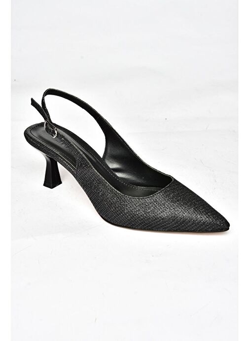 S518081714 Siyah Sim Alçak Topuklu Kadın Ayakkabı - Görsel 9