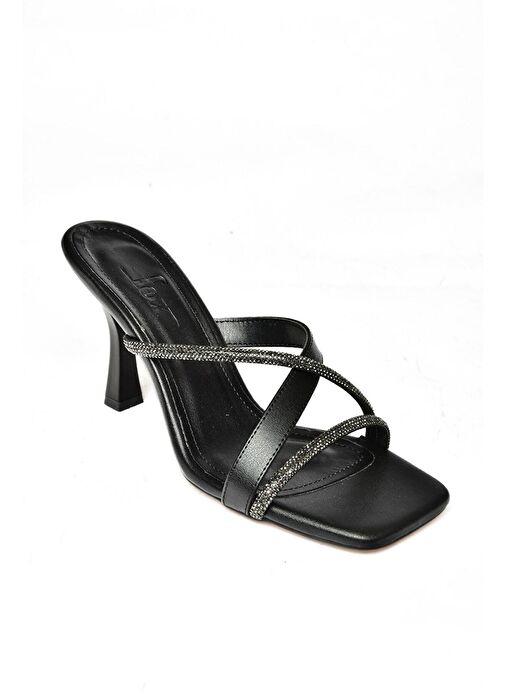 S590333109 Siyah Taşlı Topuklu Kadın Terlik - Görsel 7