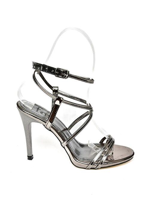 S997066334 Platin Ayna İnce Topuklu Kadın Abiye Ayakkabı - Görsel 7