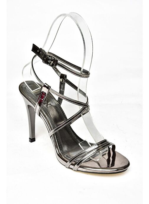 S997066334 Platin Ayna İnce Topuklu Kadın Abiye Ayakkabı - Görsel 8