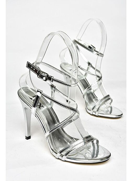 Fox Shoes Gümüş Kadın Topuklu Ayakkabı 11984 - Görsel 8