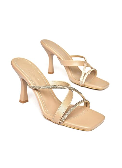 S590333109 Ten Taşlı Topuklu Kadın Terlik - Görsel 6