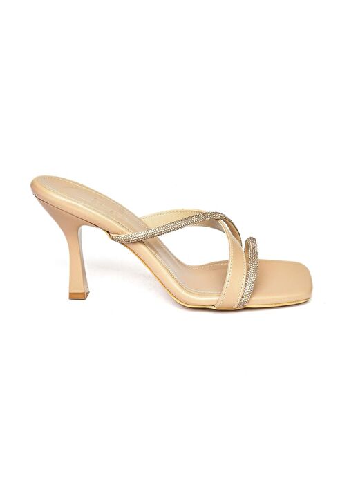 S590333109 Ten Taşlı Topuklu Kadın Terlik - Görsel 7