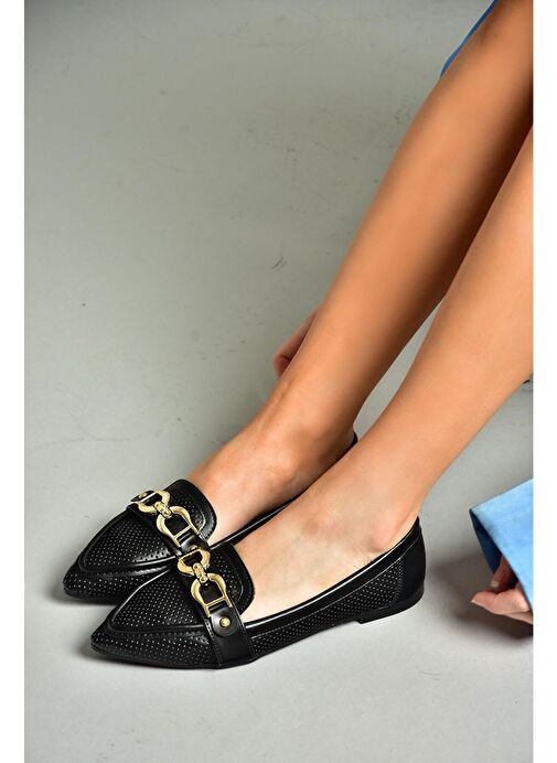 S314026509 Siyah Tokalı Kadın Ayakkabı - Görsel 2