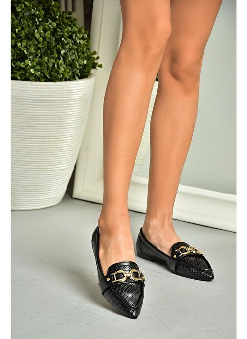 S314026509 Siyah Tokalı Kadın Ayakkabı - Görsel 3