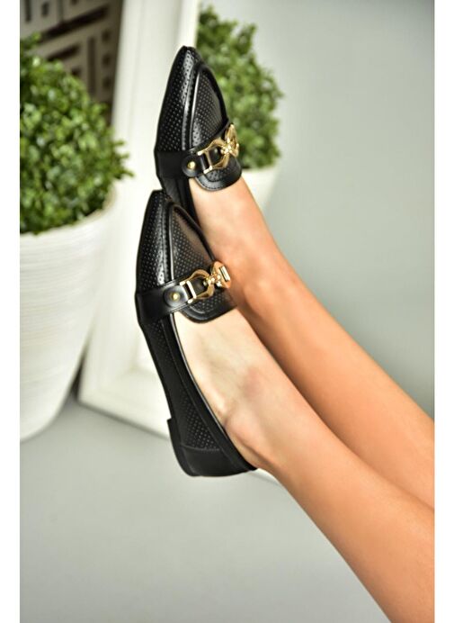 S314026509 Siyah Tokalı Kadın Ayakkabı - Görsel 6