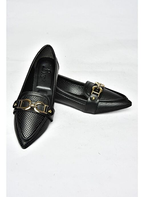 S314026509 Siyah Tokalı Kadın Ayakkabı - Görsel 9