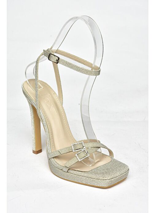 S569616114 Altın Sim Yüksek Topuklu Kadın Ayakkabı - Görsel 7