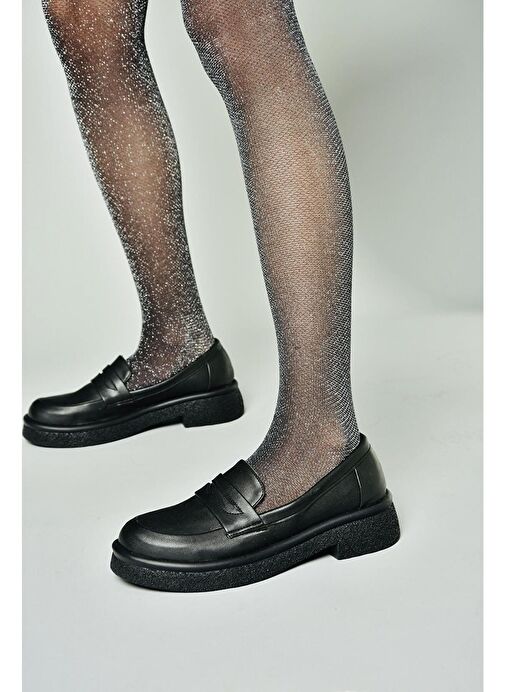 S996310009 Siyah Kalın Tabanlı Günlük Kadın Ayakkabı - Görsel 3