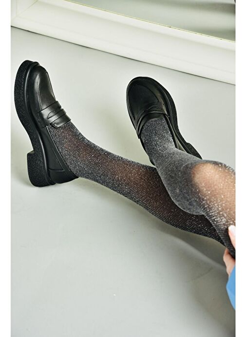 S996310009 Siyah Kalın Tabanlı Günlük Kadın Ayakkabı - Görsel 5