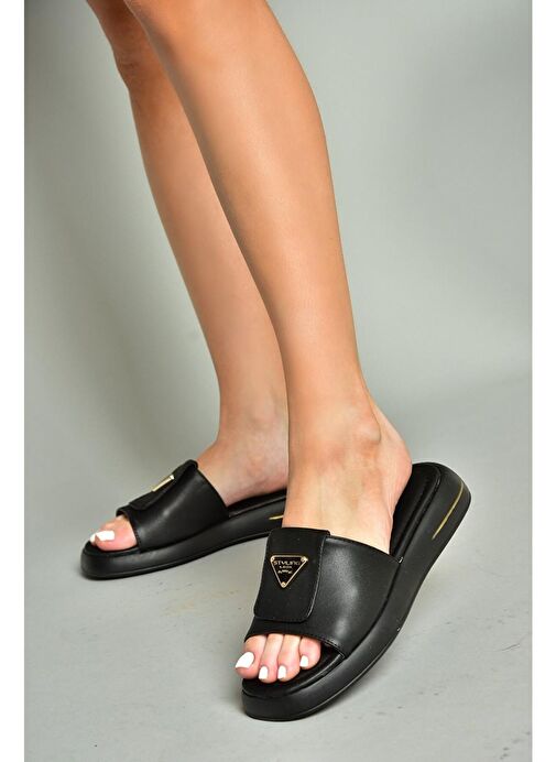 S518106409 Siyah Kadın Terlik - Görsel 3