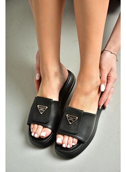 S518106409 Siyah Kadın Terlik - Görsel 5