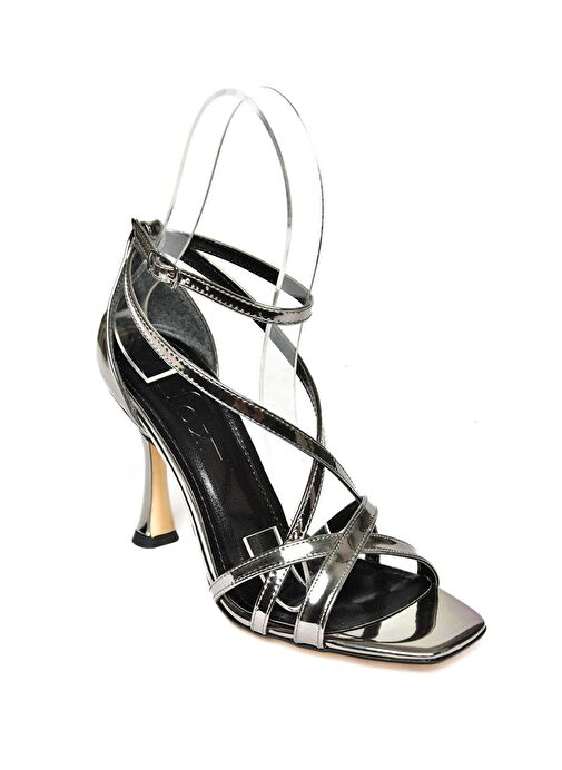 S569815334 Platin Ayna İnce Topuklu Kadın Abiye Ayakkabı - Görsel 8