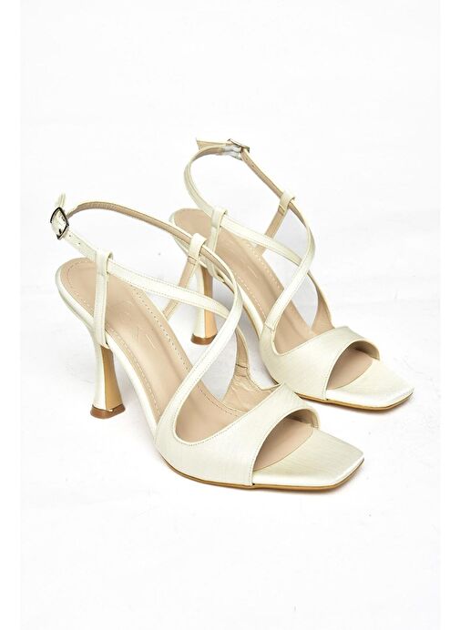 S569816804 Sedef Kumaş İnce Topuklu Kadın Ayakkabı - Görsel 6