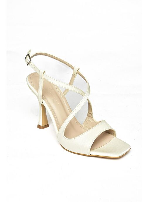 S569816804 Sedef Kumaş İnce Topuklu Kadın Ayakkabı - Görsel 8