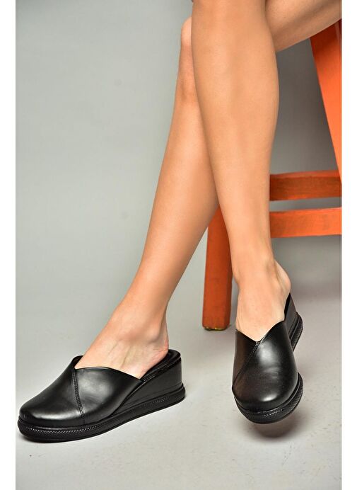 S674307509 Siyah Dolgu Tabanlı Kadın Terlik - Görsel 2